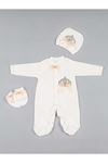 Powder color baby girl princess rompers 3-piece suit overalls gloves hat cotton daily newborn hospital babies outlet models