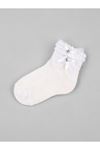 White Bow Tulle Stone Girl Socks