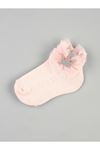 Pink Bow Tied Crowned Girl Socks