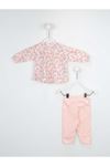 Powder Pink Baby Girl 2 Piece Set Tracksuit Bottom Babies Girls Wear Top Outfit Cotton Casual Casual Outfit Models