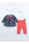 Grenadine red Baby Girl Daily 2 Piece Suit Set Cotton Daily Seasonal Casual Wear Girls Babies Suit Outfit ModeKız Baby The tights suit