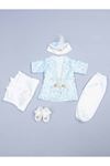 Baby Boy Blue Prince Suit Old Nostalgia Vintage Ottoman Prince Special Occasions Stylish Babies 5-piece Comfortable Fashion boys
