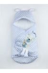 Mavi Erkek  Bebek Ayıcıklı Nohut Kundak