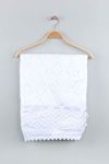 White Tricot Knit 80x80 Cm Baby Blanket
