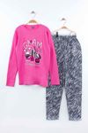 Fuchsia 7-inch for Girls Young Pajamas Set Tracksuits Home Use Cotton Fabric Comfortable Clothes 2 Piece Girl Set Models