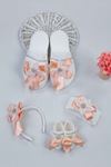 Powder Puerperal Crown Slippers and Baby Booties Bandana Set