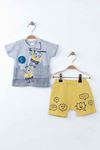 Grey Baby Boy Summer Suit Outfit Bottom Clothes Tops Male Boys Babies Outfit Holiday Beach Kids wear Suit Clothing