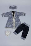 Navy blue Male Baby 5 pcs Prince Suit