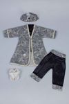 Gray Baby Boy 5 Pcs Prince Suit