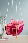 Pembe Wag Swing Çocuk Ahşap Salıncak Bebek Hamak Bahçe Salıcağı