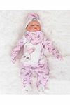 Pembe 5 Parça Tavşan Nakışlı Kız Bebek Hastane Çıkışı Seti